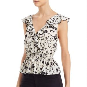 Likely Elisabeth Floral Print Sleeveless Ruffle Top